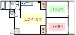 あづまマンション 2LDKの間取図画像