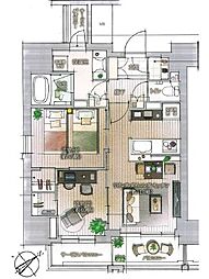 シエリア町屋 2LDKの間取図画像