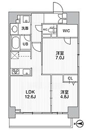 THEパームス熊野前 2LDKの間取図画像