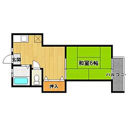 ハイツ山田 1Kの間取図画像
