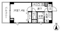 リヴェールタワー綾瀬 1Kの間取図画像