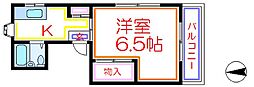 ライスハイム 1Kの間取図画像