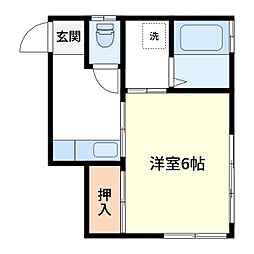静文荘 1Kの間取図画像