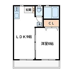 寿マンション 1LDKの間取図画像