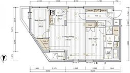 足立区梅田6丁目マンション 2LDKの間取図画像