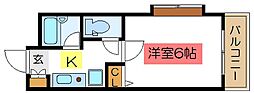 レジデンス金子 1Kの間取図画像