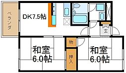 サンフラッツ 2DKの間取図画像