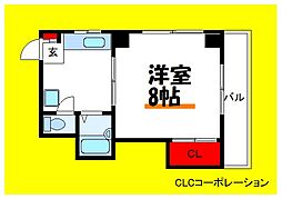 桂ガーデン 1Kの間取図画像