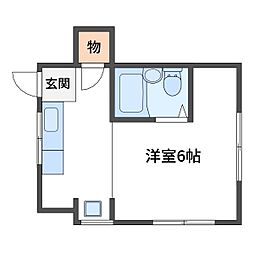 COMODO 1Kの間取図画像