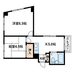 春原ビル 2Kの間取図画像