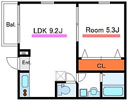 アーク西尾久 1LDKの間取図画像