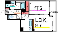 アゼリアヒルハイツ 1LDKの間取図画像