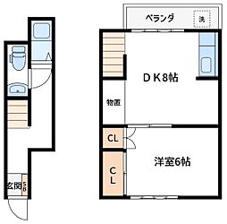 椎野ハイツ 1DKの間取図画像