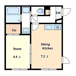 JR埼京線 板橋駅 徒歩10分の賃貸マンション 2階1DKの間取り