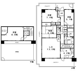 東急ドエルアルス明石朝霧台 4LDKの間取図画像
