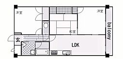 第二ハイム西明石 3LDKの間取図画像