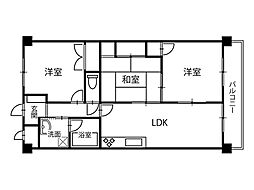 第二ハイム西明石 3LDKの間取図画像