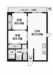 エーデルハイム大蔵谷 2LDKの間取図画像