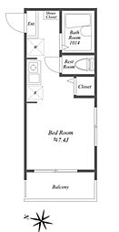 ソレイユ高砂 ワンルームの間取図画像