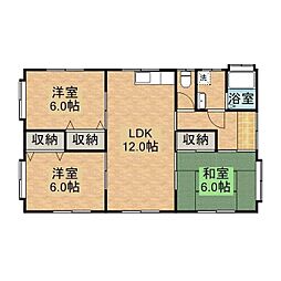 内枦保貸家 1階3LDKの間取り