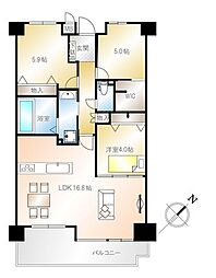 アジュール池田五月丘 3LDKの間取図画像