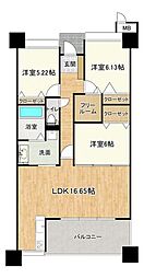ホワイトキャッスル小森江東 3LDKの間取図画像