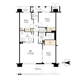 アリスガーデン横浜1番館 3LDKの間取図画像