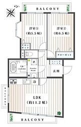 ライオンズマンション平戸町 2LDKの間取図画像