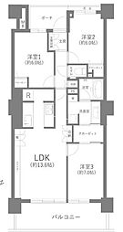 コットンハーバータワーズベイウエスト 3LDKの間取図画像