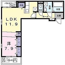 グランドール 1LDKの間取図画像