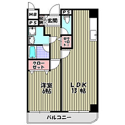 エレガンシア金剛 1LDKの間取図画像