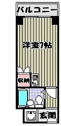 レジデンスサザン 1Kの間取図画像