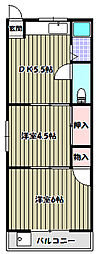 桜台マンション 2DKの間取図画像