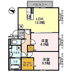 グレース寿 2LDKの間取図画像