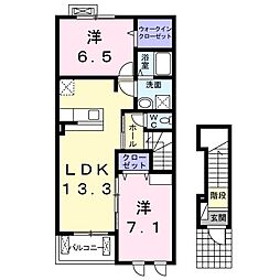 カルムエレガンス 2DKの間取図画像