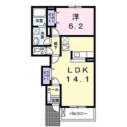 アルカンシエル1 1LDKの間取図画像