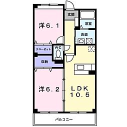 アンダンテ 2LDKの間取図画像