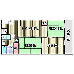 第2ホープハイツ 3LDKの間取図画像