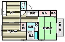 サンフル狭山2棟 2DKの間取図画像