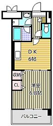 クレオコート和泉中央 1DKの間取図画像
