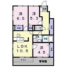 シャン・ド・フルール 3LDKの間取図画像