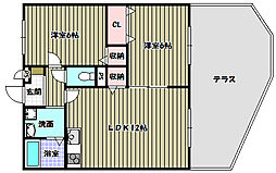 プレジオ喜多町 2LDKの間取図画像
