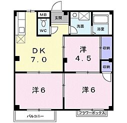 サンクレールヒラタ 3DKの間取図画像