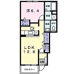 ジャスパー・ヒルズ1 1LDKの間取図画像