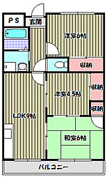 コーポ雅 3LDKの間取図画像