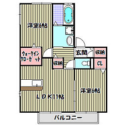 サニーコートM 2LDKの間取図画像
