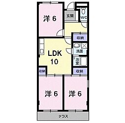 グリーンハイツ芝2 3LDKの間取図画像