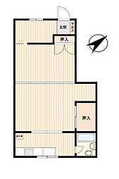 サンクレオ灘B棟 2Kの間取図画像