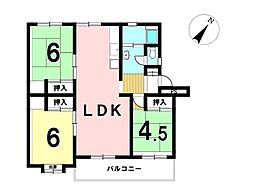 桃山第一住宅1号棟 3LDKの間取図画像