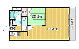 グレイスハイツ春日道 1LDKの間取図画像